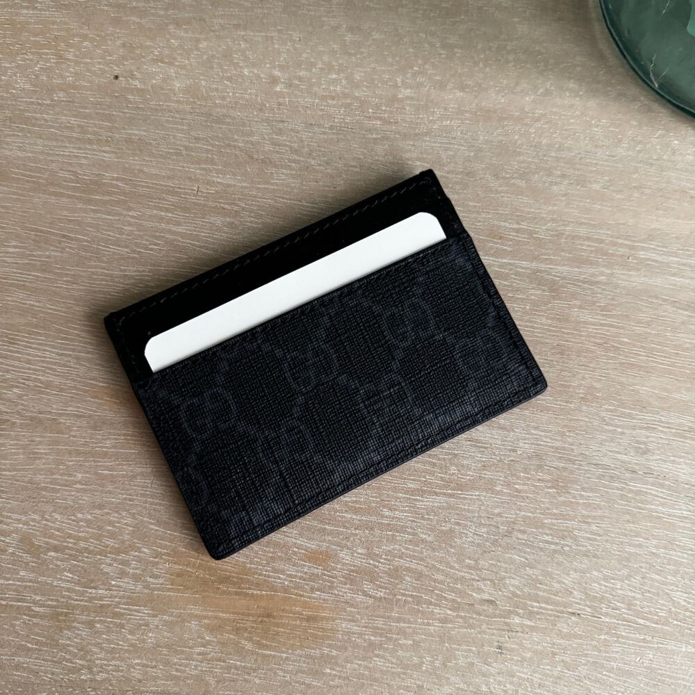 NEW GUCCI SUPREME GREY CANVAS CARD HOLDER